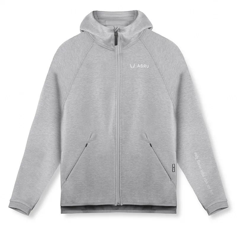 Men's Loose Fit Solid Color Hooded Sweatshirt Men's Outdoor Leisure Hoodies Raglan Sleeves Sports Zipper Jacket Men'