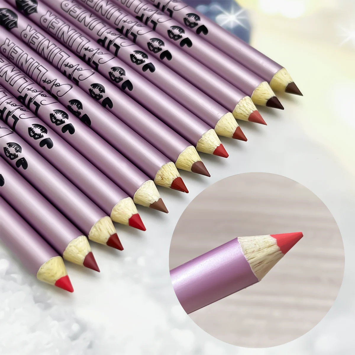 12pc Matte Lip Liners Set, 12 Assorted Colors, Gift Set, Long-Lasting & Non-Smudging, 4
