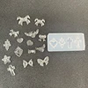 1Pc/3Pc Love Wings Butterfly Knot Cross 3D Silicone Mold 4*2cm Y2K Transparent Template DIY Nail Jewelry Make Mold Manicure Tool 4