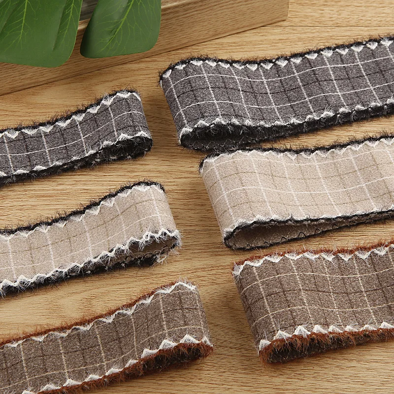 

Winter Plush Wool Checked Ribbon 30mm 50mm Tweed Tape DIY Make Bowknots Kids Hair Accessories Material Handmade Sewing Collar