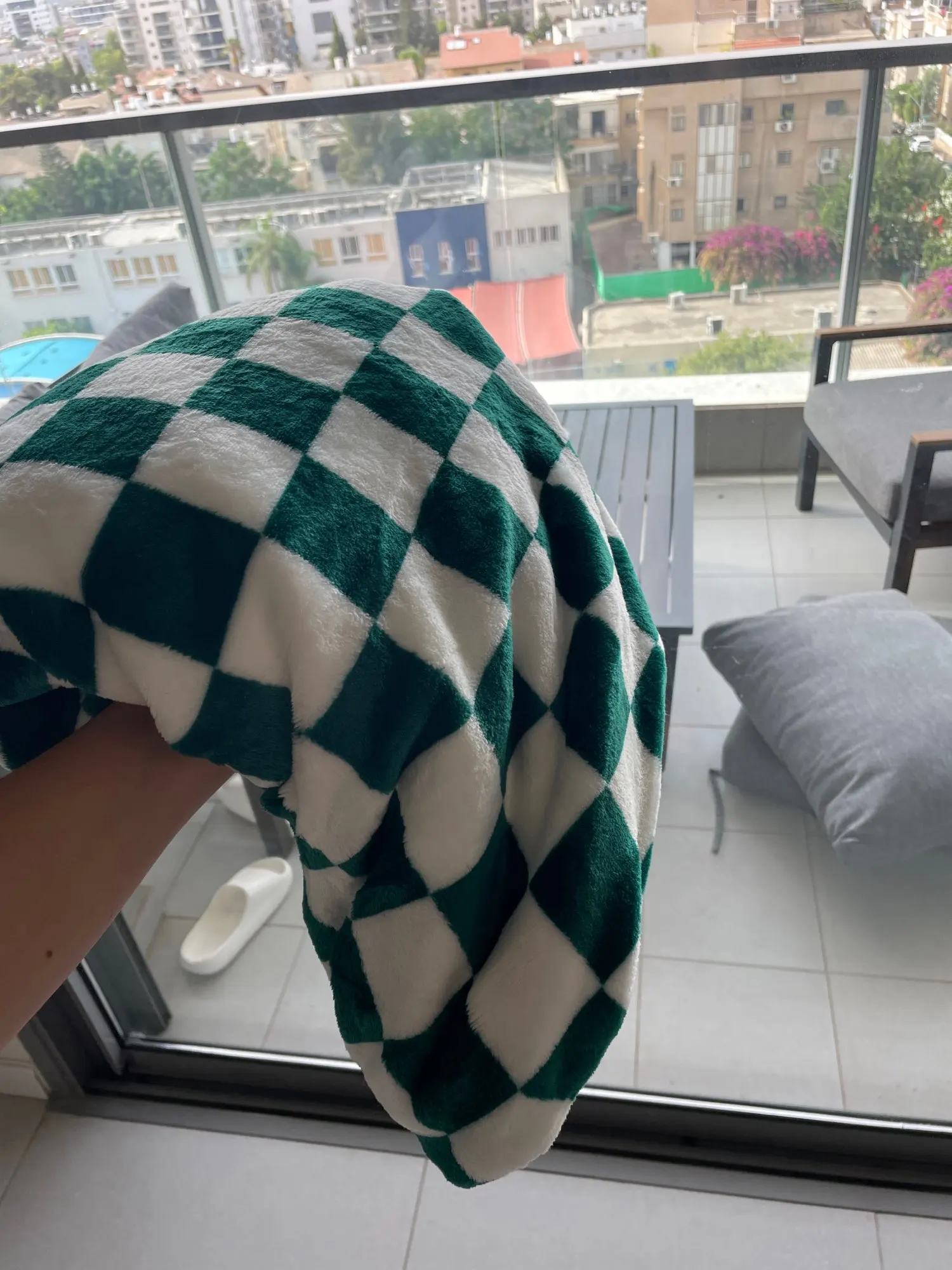Nordic Checkerboard Blanket, customer photo