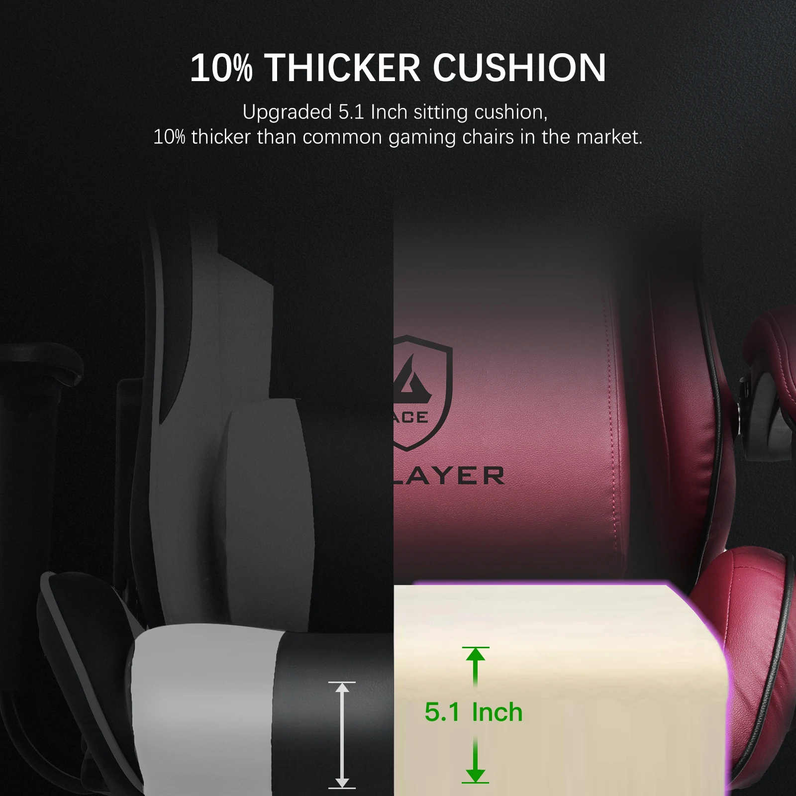 GTPLAYER Gaming Chair Adjustable Ergonomic Faux Leather Swiveling PC & Racing Game Chair with Built-in Speakers,Footrest 4
