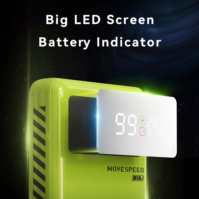 MOVESPEED M25 Power Bank 25000mAh 145W Type C Fast Charge 3 Ports External Battery for iPhone iPad Pro Macbook Outdoor Travel