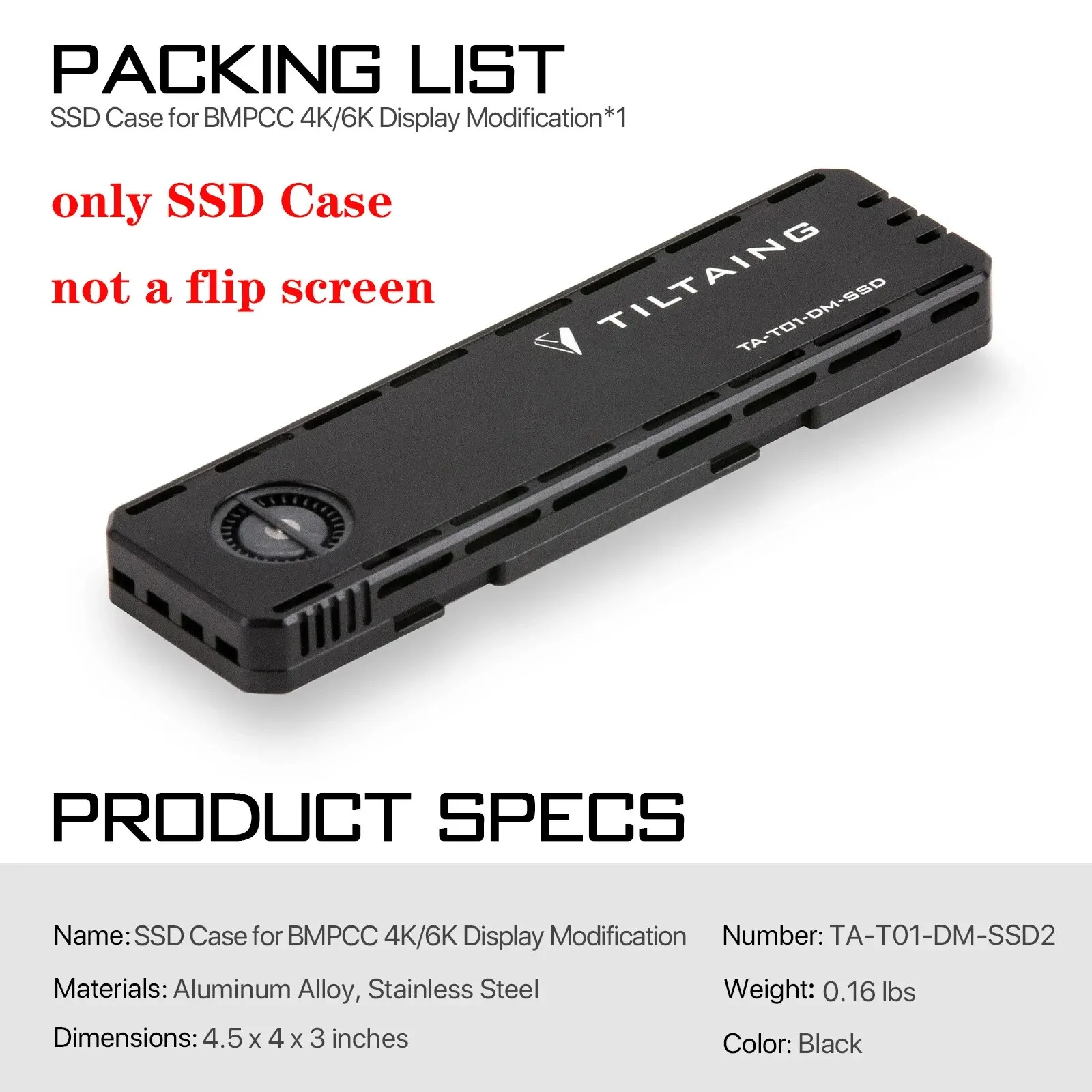 TILTA TA-T01-DM2 フリップスクリーン TA-T01-DM-SSD2 BMPCC 4K 6K