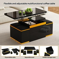 Anajqaqia 100x50x43cm Table basse, table à manger pliante, table d'appoint, multifonctionnelle, réglable en hauteur 5