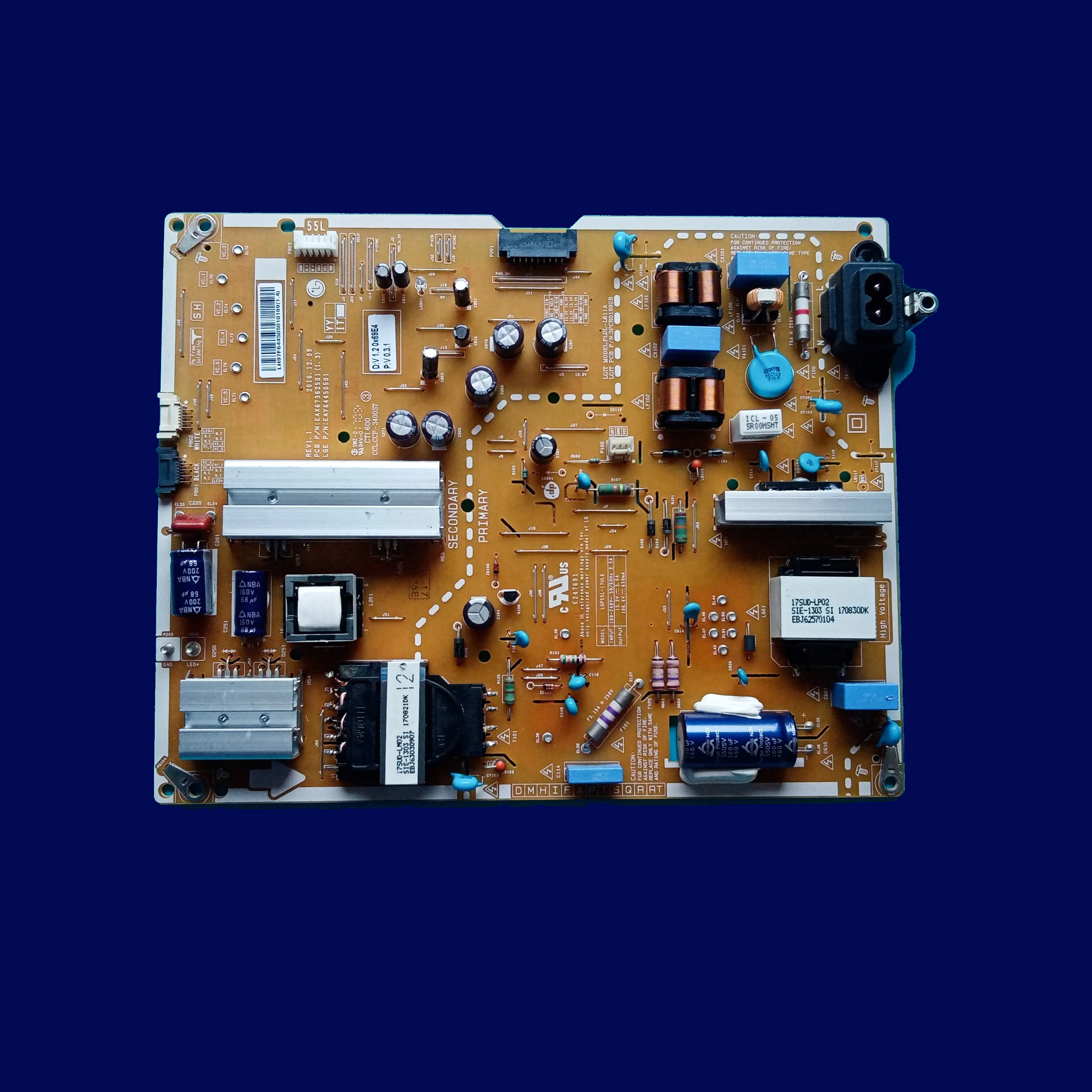 Power Board Card Supply For Lg 55'' Tv Lgp55l17ul6 Eax67362501(1.3