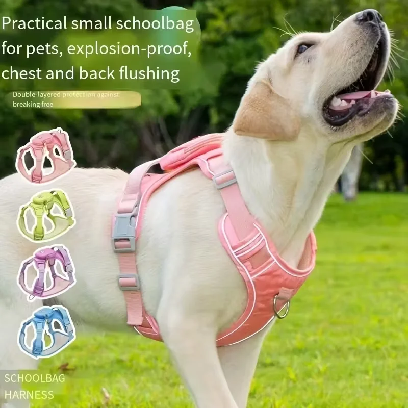 Versatile Dog Harness with Backpack - Breathable, No-Pull, Reflective Safety Design