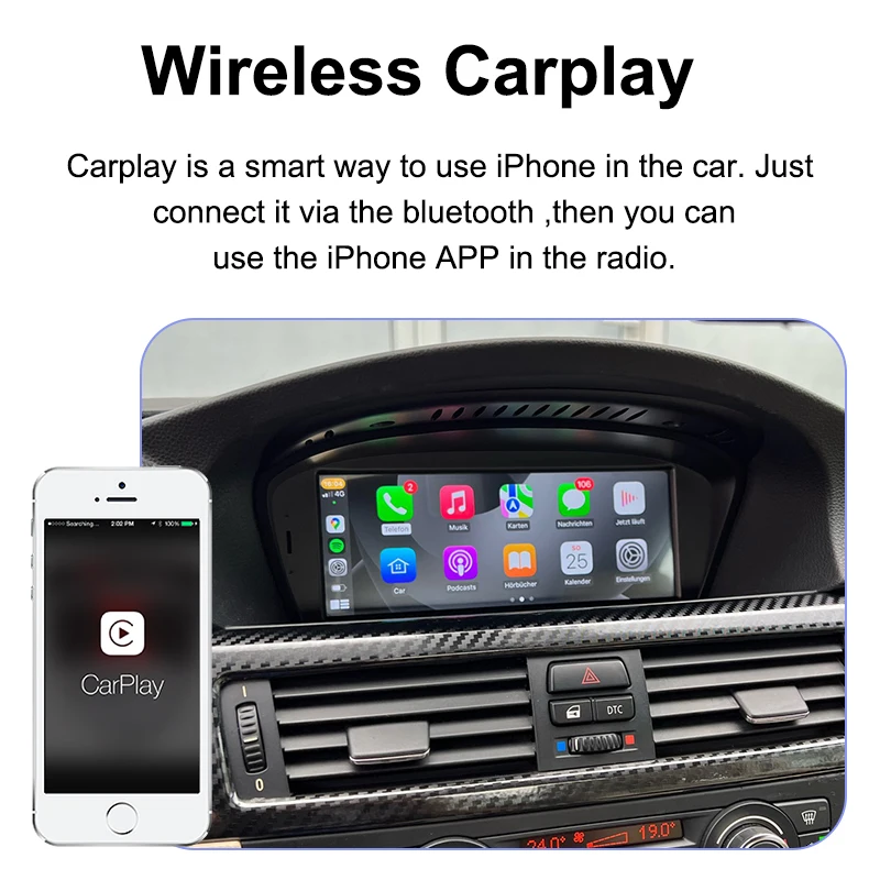 Pantalla CarPlay AUTOTOP para BMW 1 2 3 4 Series F20 F21 F30 F31 F32 F33 F34 reproductor Multimedia para coche Carplay inalámbrico Android Auto 4