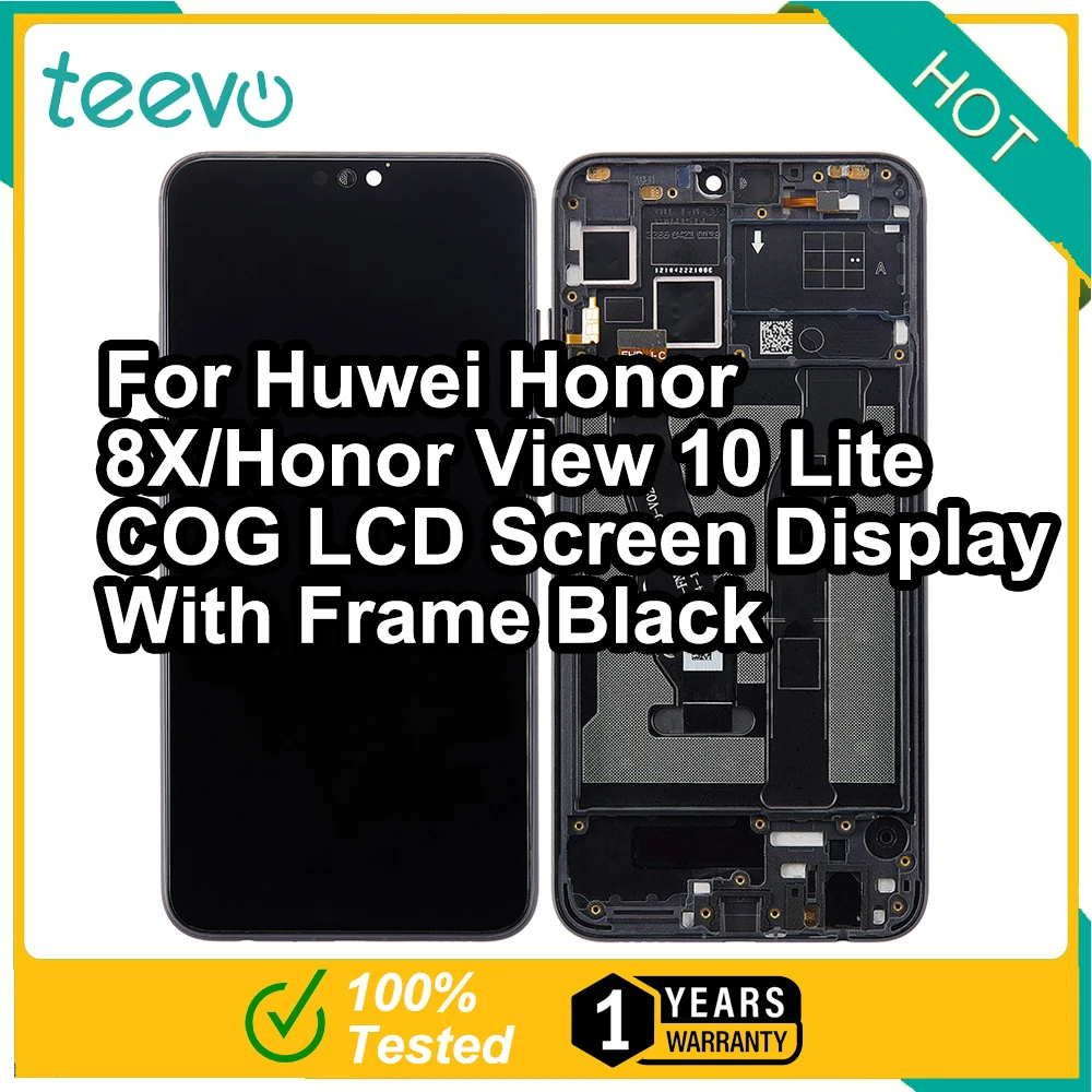 Teevo Lcd Per Huwei Honor 8X/ Honor View 10 Lite Display E Digitalizzatore Touch Screen Con Cornice Cog Nero