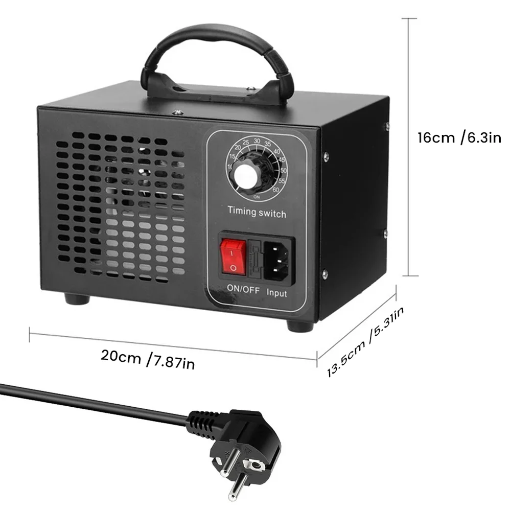 60 g/u Ozongenerator Formaldehyde Rookverwijderaar Draagbare luchtreiniger voor thuis Auto Kantoor Deodorant Sterilisator Desinfectie