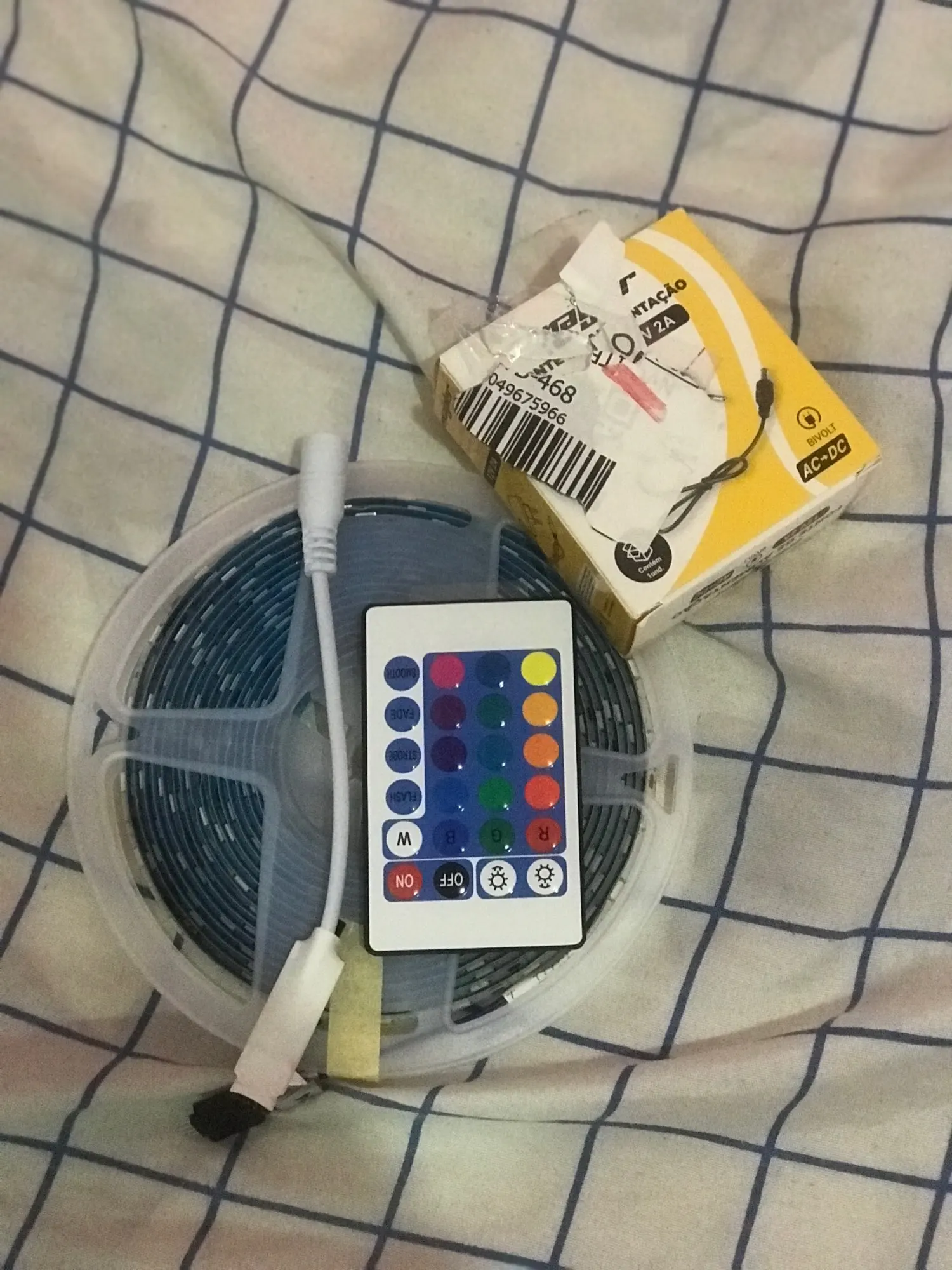 Fita Led Rgb 5050 Rolo 5m Ip65 + Controle + Fonte 12v Bivolt photo review