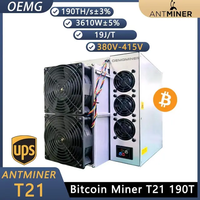 New Antminer T21 190T 3610W 380V-415V Algorithm SHA-256 Bitmain Mining BTC Bitcoin Miner with Power Cord 5