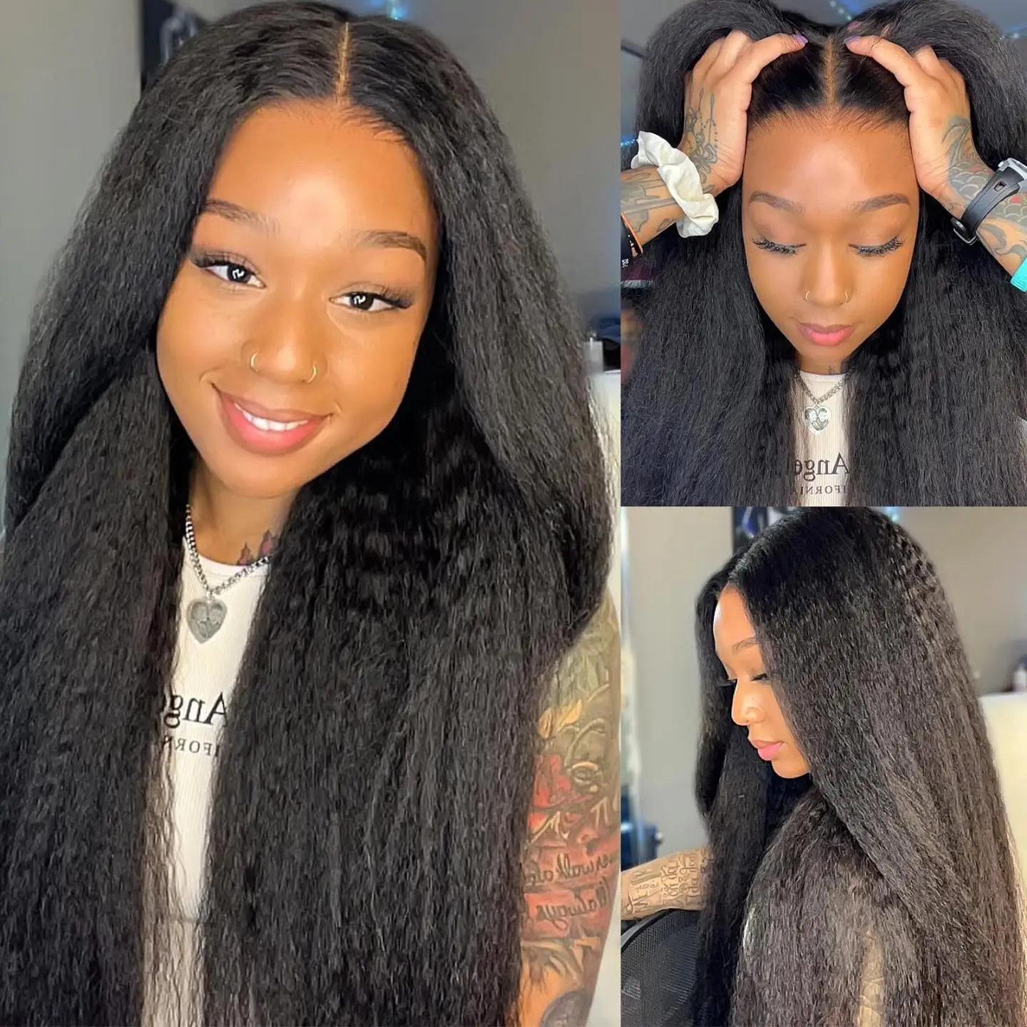 Kinky Straight 13x6 HD Lace Front Wig 6x4 Yaki Straight 