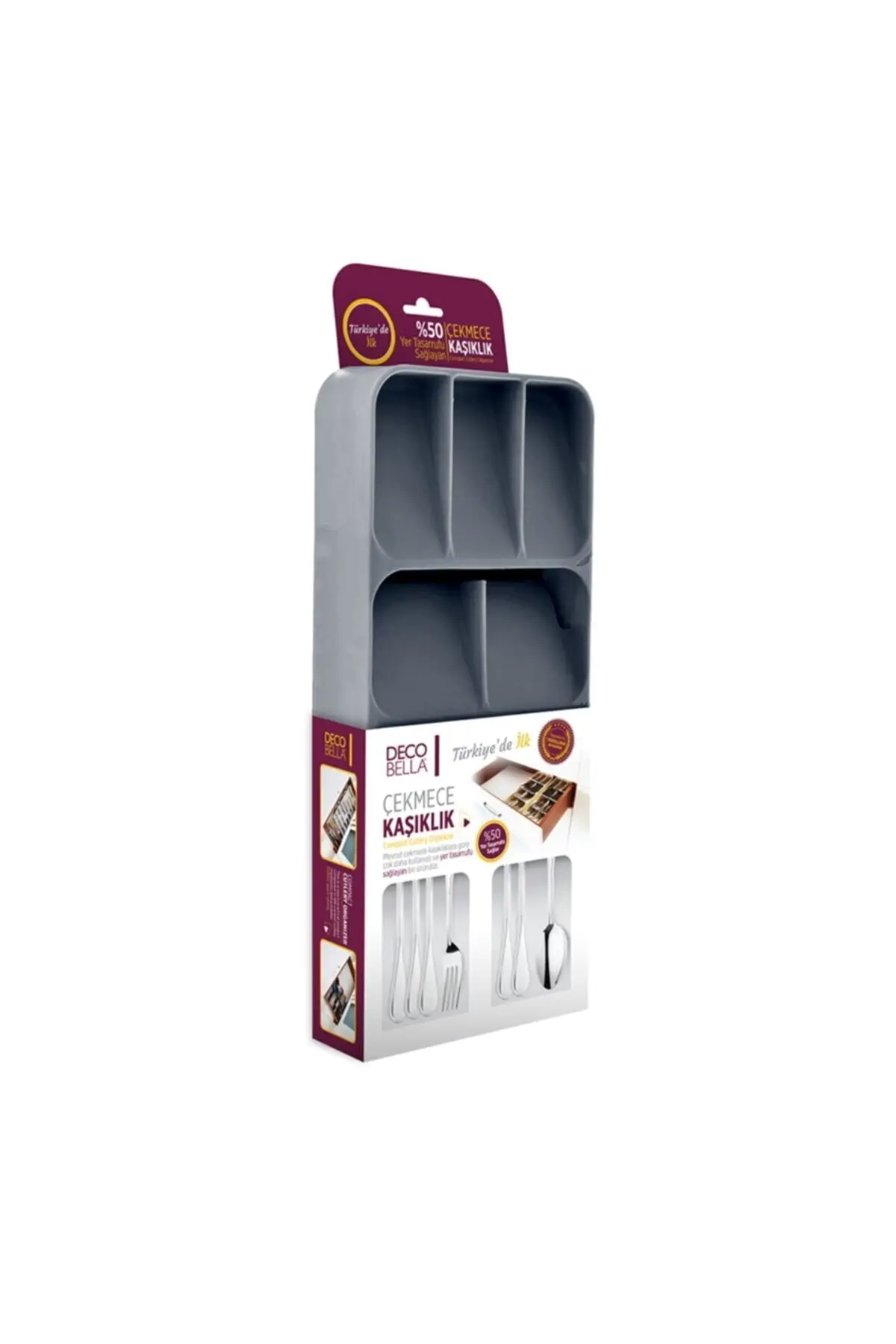 Organizador De Cubiertos Plastico Cocina Cajon Moderno Deco