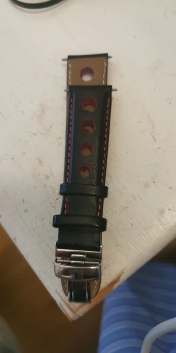Genuine Leather Watch Band For Tissot PRS516 Racing - 18mm, 20mm, 22mm Lug Width, Black Two-Piece Strap