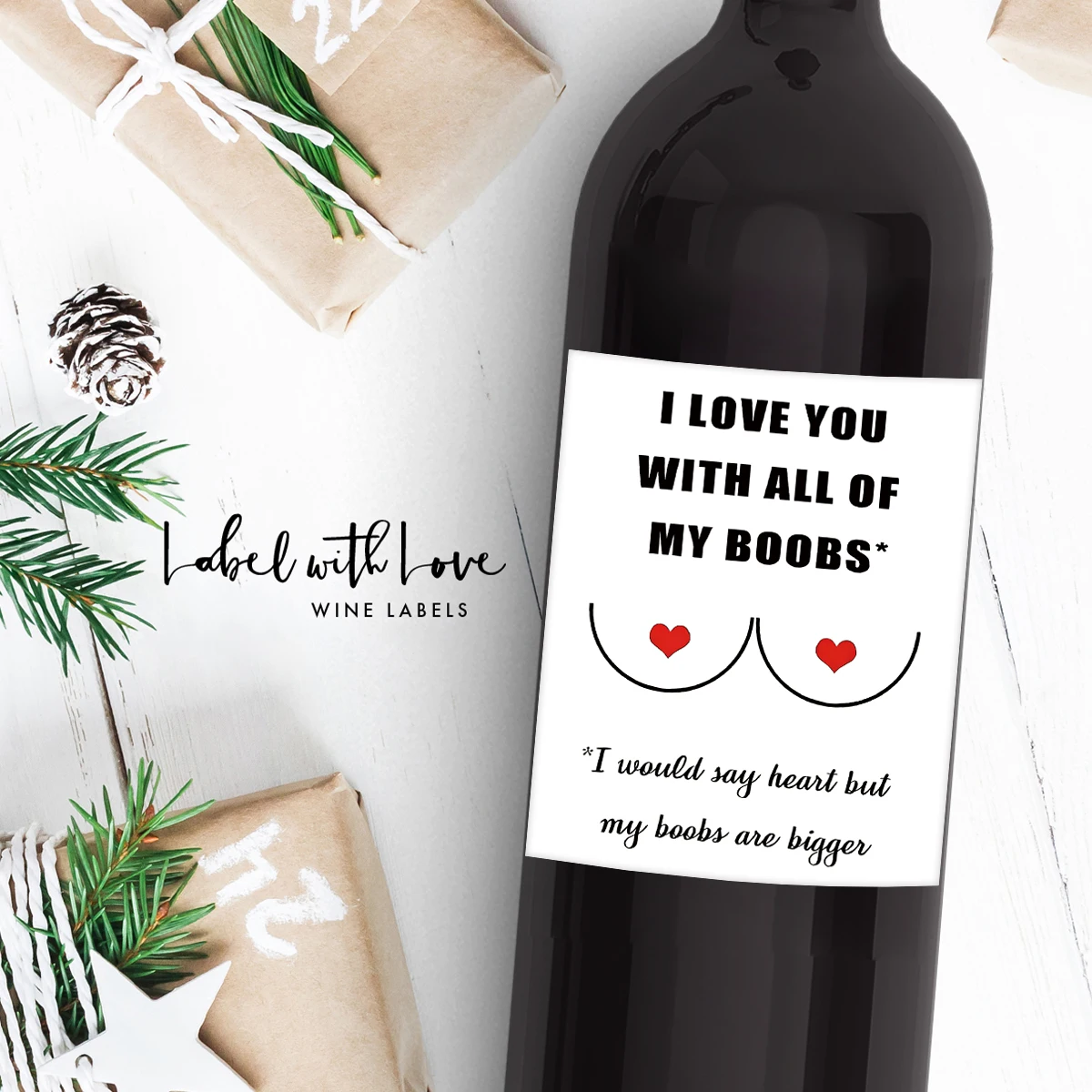 Wine Bottle Labels 4Pcs For Friends
