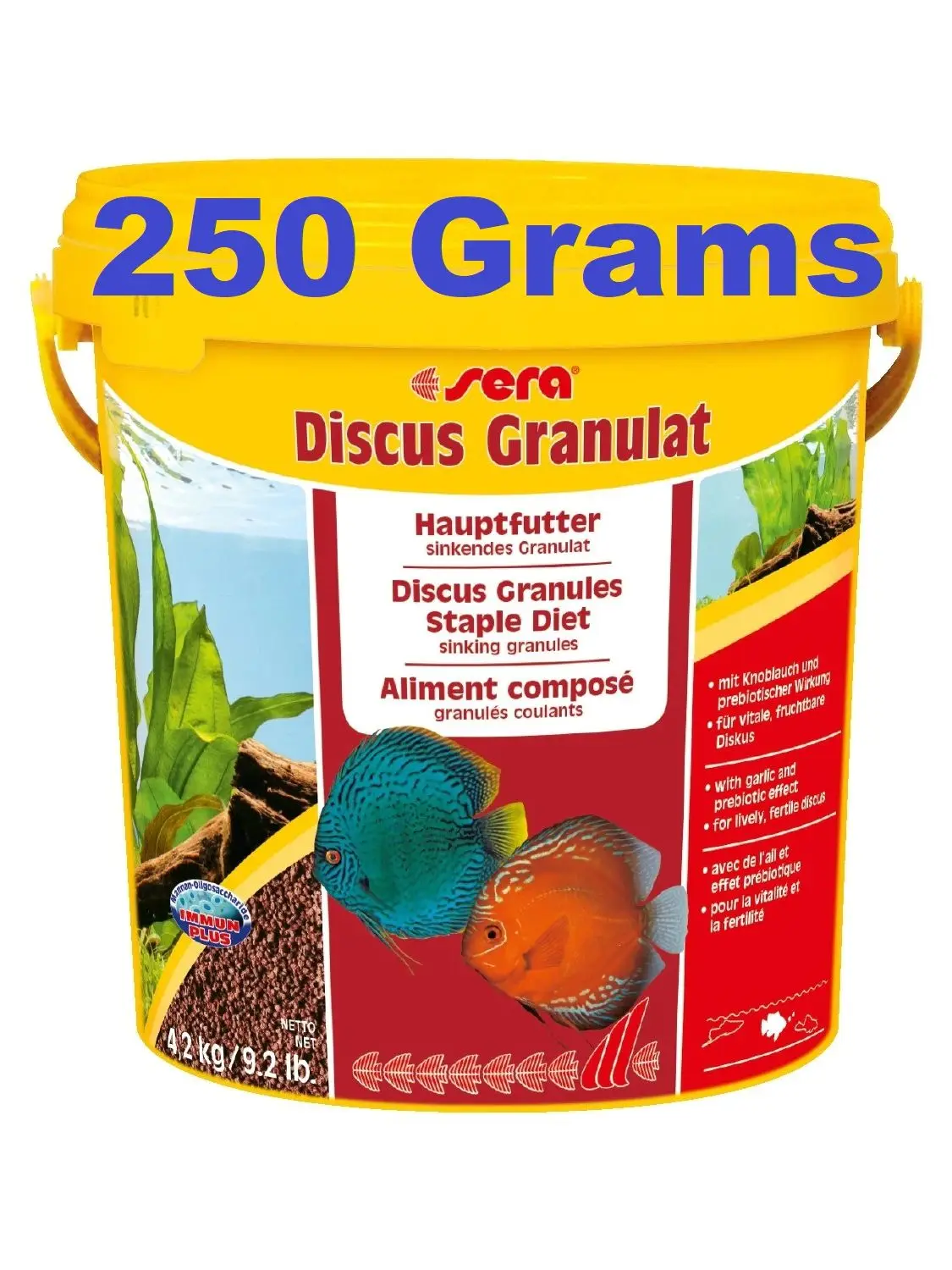 SeraDiscusGranulatSoftGranulatedFishFood250GramsBucketOpen