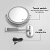 8 inch Makeup Mirror Chrome 3x/5x/7x/10x Magnifying Double Side USB Charging Bathroom 3 color light Smart Cosmetic Mirrors 6