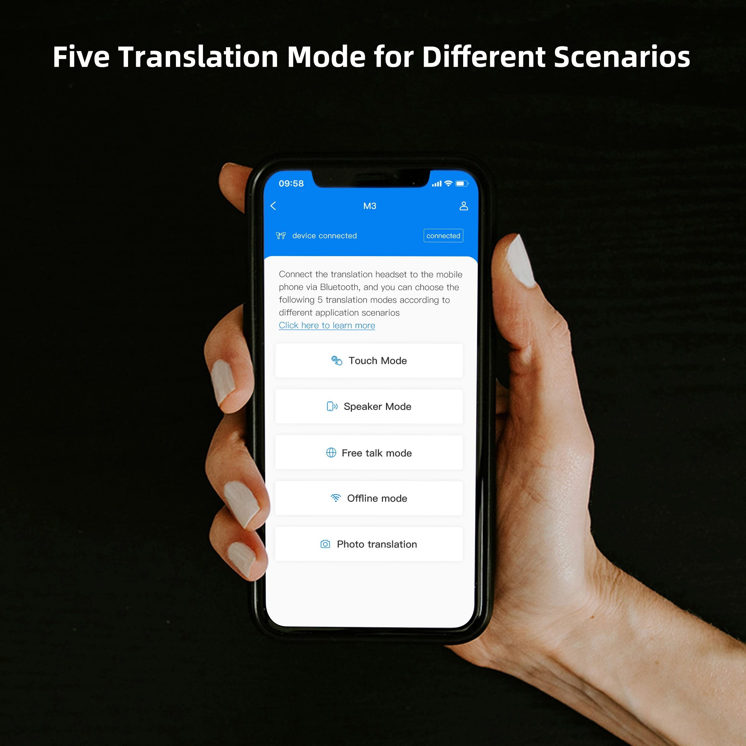 Wooask [M3] Translator Earbuds Voice Translator Language Translator Translator Earphones Translation Headset Two-Way Offline Language Translator Device 98% Accuracy NO WiFi Need for Travel Business