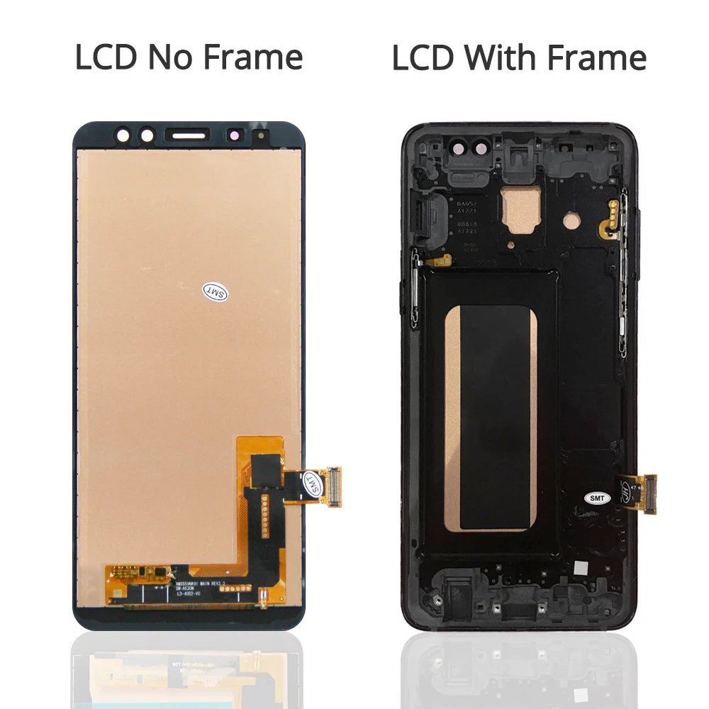 100% تم اختبارها لسامسونج غالاكسي A8 2018 شاشة LCD A8 A530 A530F A530N LCDReplace ، مع الإطار