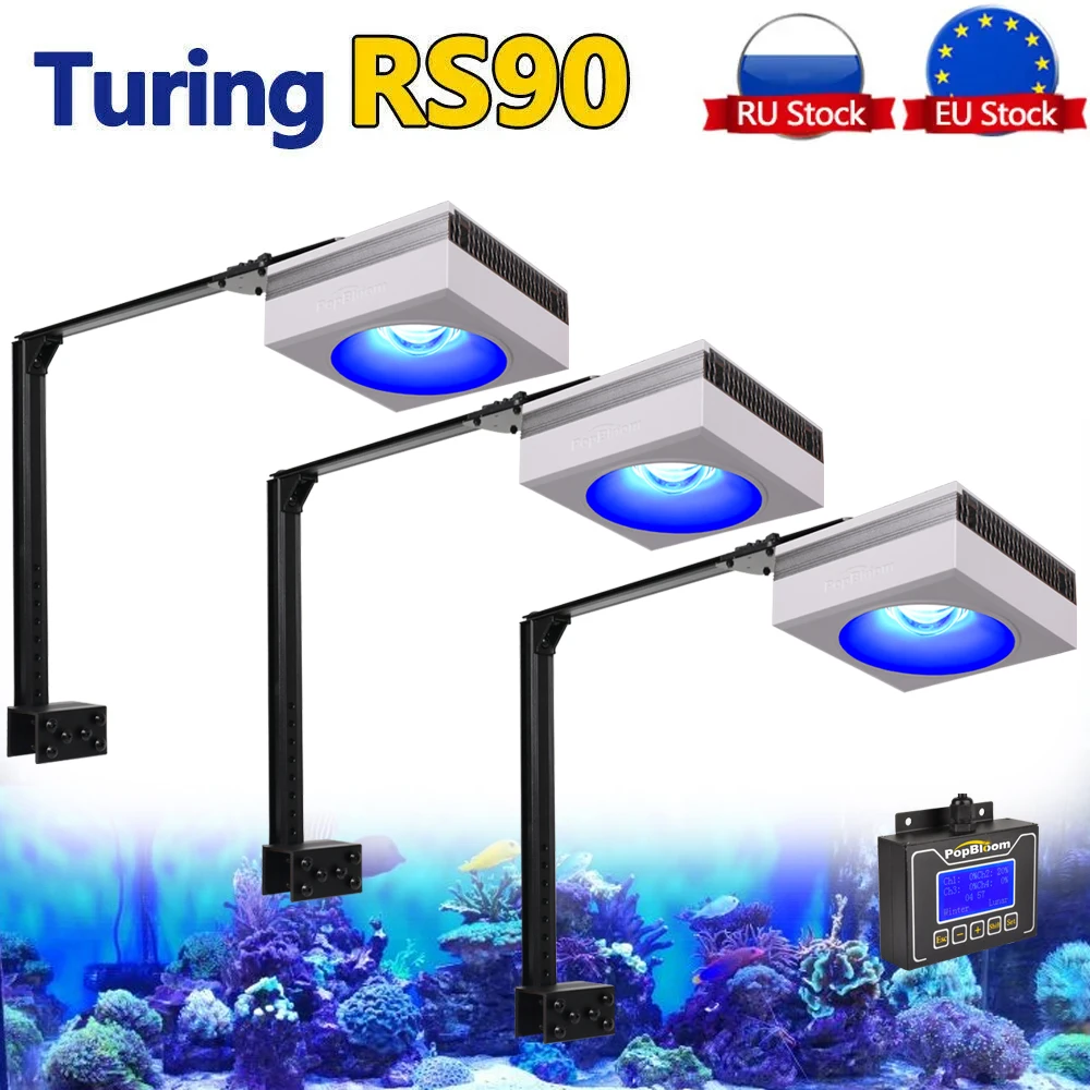 

PopBloom-RS90 Aquarium LED Light for Reef Coral Tank, Marine Aquarium Lamp, SPS LPS Fish Tank Lamp, 130-170cm, 60 in, 3PCs