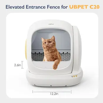 Raised Entrance Fence UBPET C20 Self Cleaning Cat Litter Box, Reduces Litter Scattering and Prevents Cats from Urinating Outside