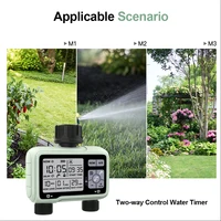 Eshico Large LCD Display 2-Outlet Household Outdoor Irrigation Water Timer Timed Automatic Garden Watering Tool 5