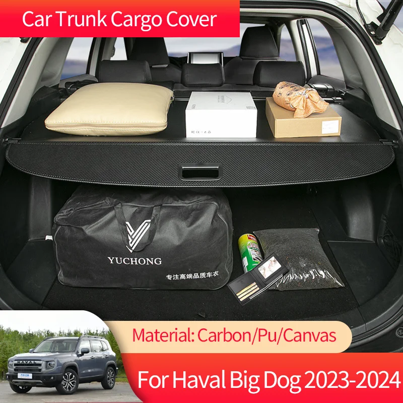 Car Trunk Cargo Cover Luggage Storage Rear Boot Tray Security Shielding Shade Accessories for Haval Big Dog II Dargo