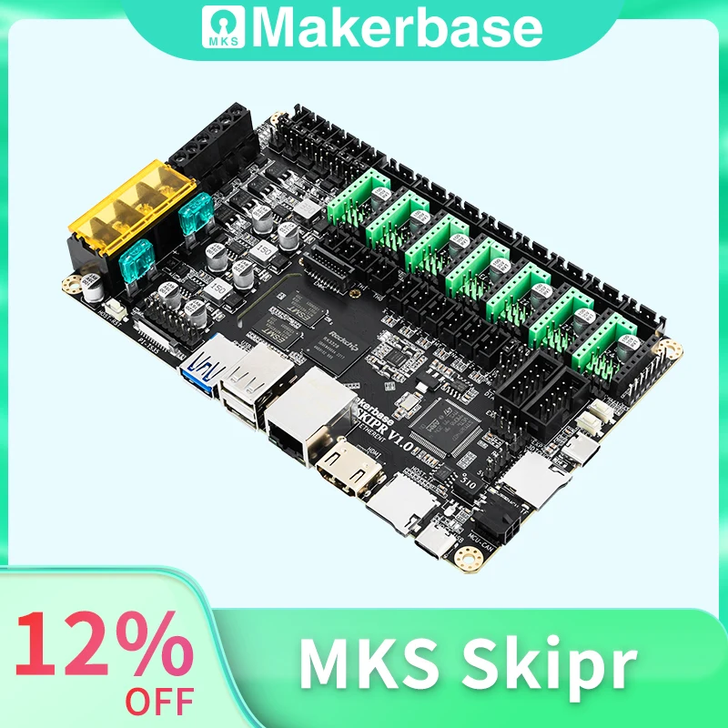 Makerbase MKS SKIPR 3D Printer Board Quad-core 64bits SOC runs Klipper&3.5/5.0 inch Screen for Voron VS Raspberry Pi  Board fysetc spider king 10 axis industrial grade motherboard board core replaceable support klipper marlin 2 0 for voron 3d printer