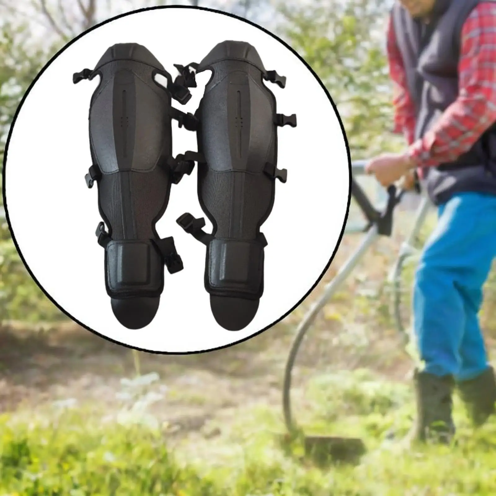 Gardening Knee Pads Trimmer Gaiters Thickened Mowing Shin Guards Leg Protectors for Floor Cleaning Weeds Eating Trimming 2 Pcs knee pad shin protector protective gear set