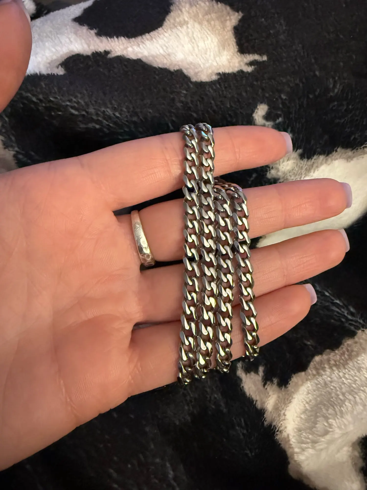 Corrente cubana Vnox unisex, aço inoxidável photo review