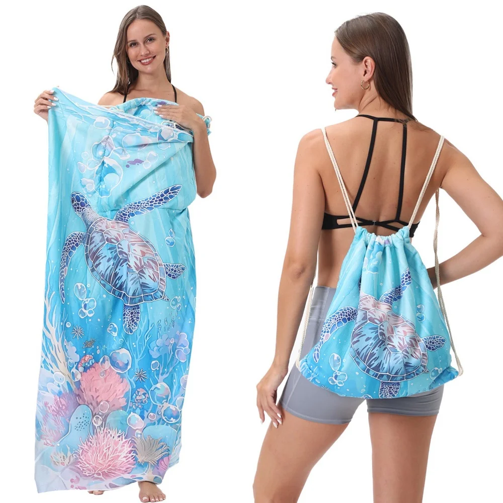 Serviette de plage légère séchage rapide absorbante et pliable_voghion.com