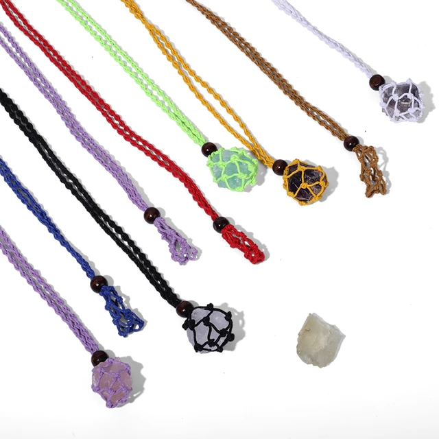 Crystal Stone Holder Necklace Empty Stone Holder Necklace Adjustable  Interchangeable Crystal Cage Necklace DIY Crystal Holder