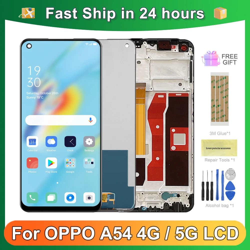 

ЖК-дисплей и сенсорный датчик в сборе для Oppo A54 4G CPH2239, запасные части для Oppo A54 5G CPH2195 OPG02, ЖК-дисплей
