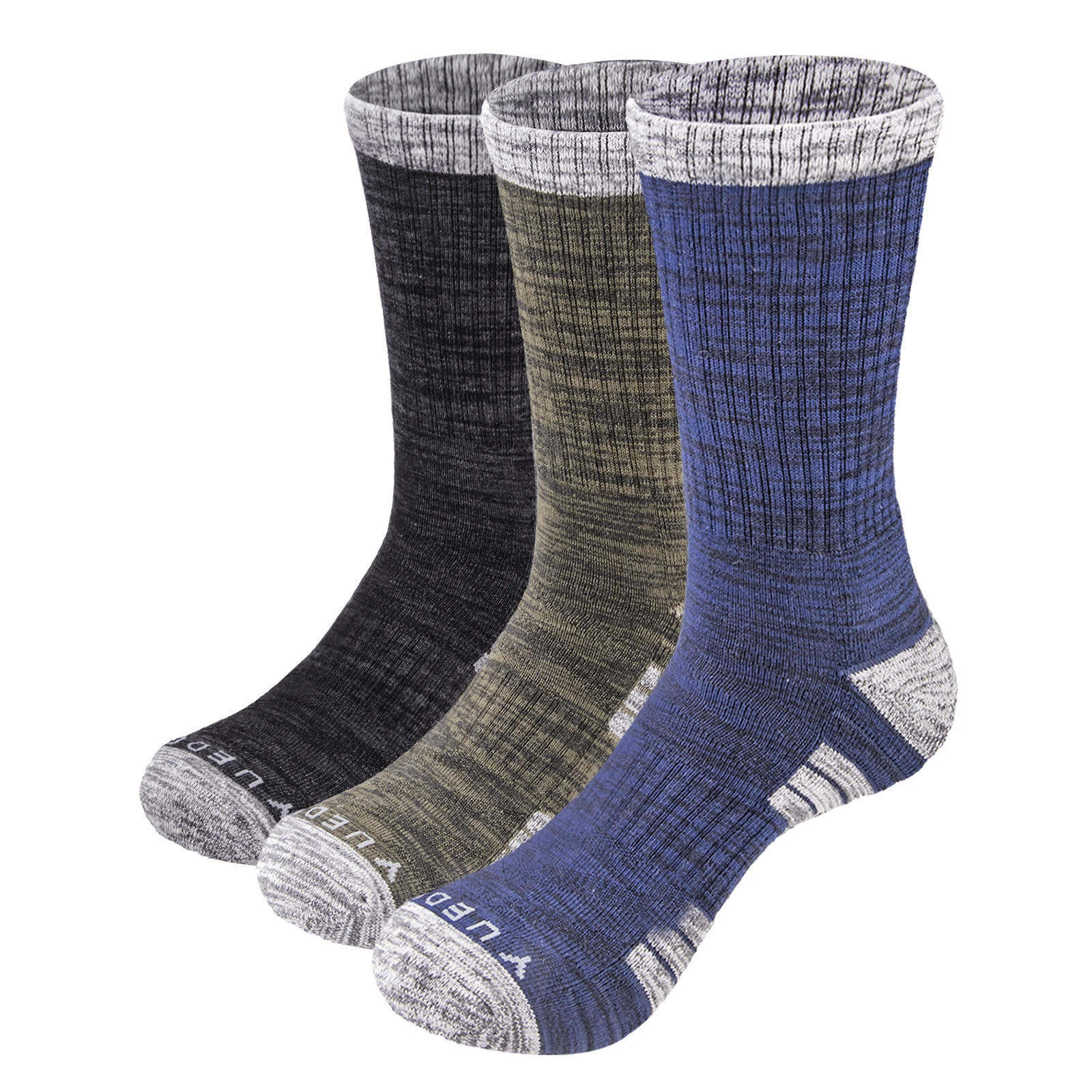 Mens Cotton Cushion Crew Breathable Walking Trekking Hiking Backpacking Sports Sock 3 Pair/Pack mens socks