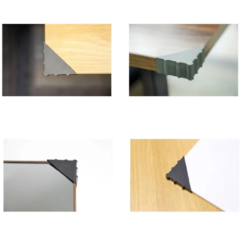 200Pcs Black Plastic Shape Triple Corner Tile Marble Sheet Panel Photo Frame Glass Protector Cushion Packing
