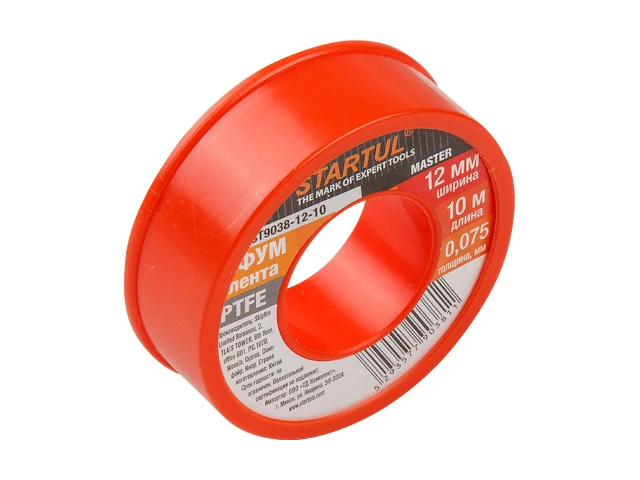 Фум-лента PTFE 12ммх10м STARTUL MASTER (ST9038-12-10) (толщина 0 075мм) |