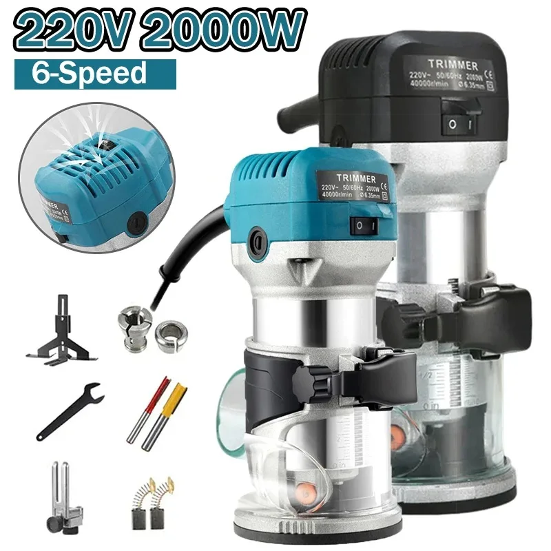 2000W Router Wood Electric Trimmer Woodworking Milling Machine Hand ...