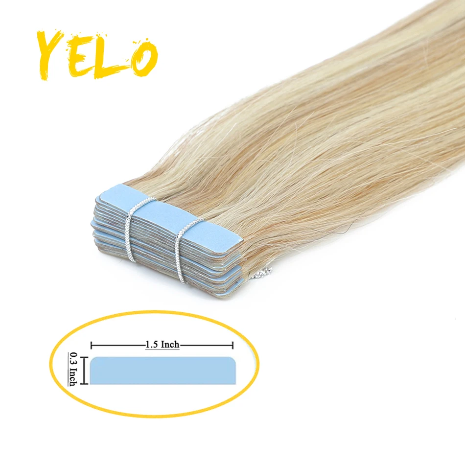 Tape In Hair Extension Brazilian Balayage Natural Human Hair Tiny Interface 1.5X0.3 Inch Skin Weft Remy 2.0G/Pcs 14-28 Inch