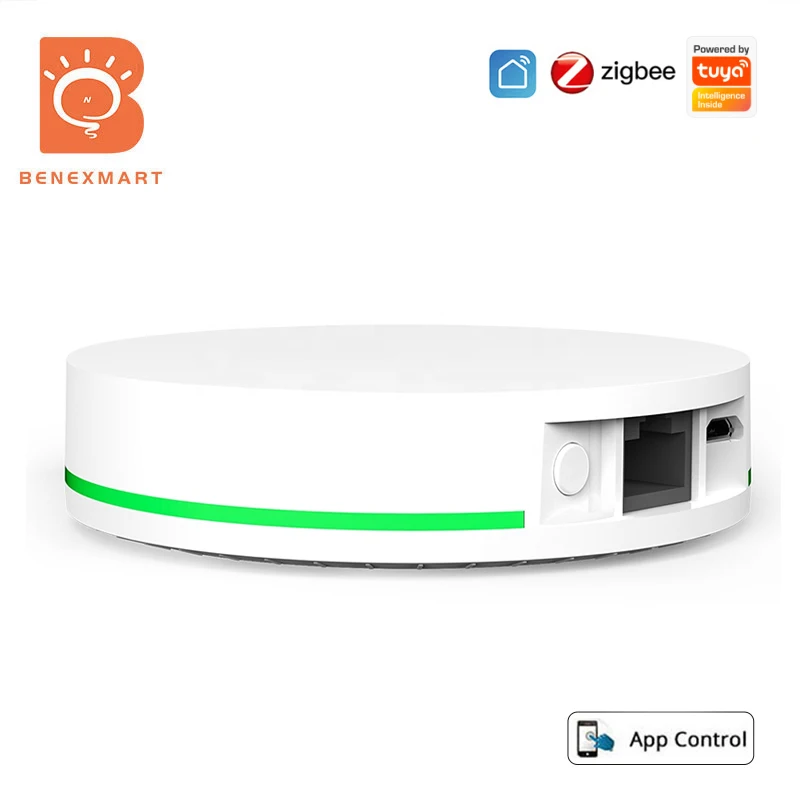 

Benexmart Tuya Zigbee Wired Gateway Smart Home Hub Bridge with Network Cable Port Smart Life App Control TUYA Zigbee Devices