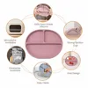 1PCS Baby Sucker Silicone Dining Plate BPA Free Children Dishes Suction Toddle Training Tableware Kids Feeding Bowls Baby Stuff 3