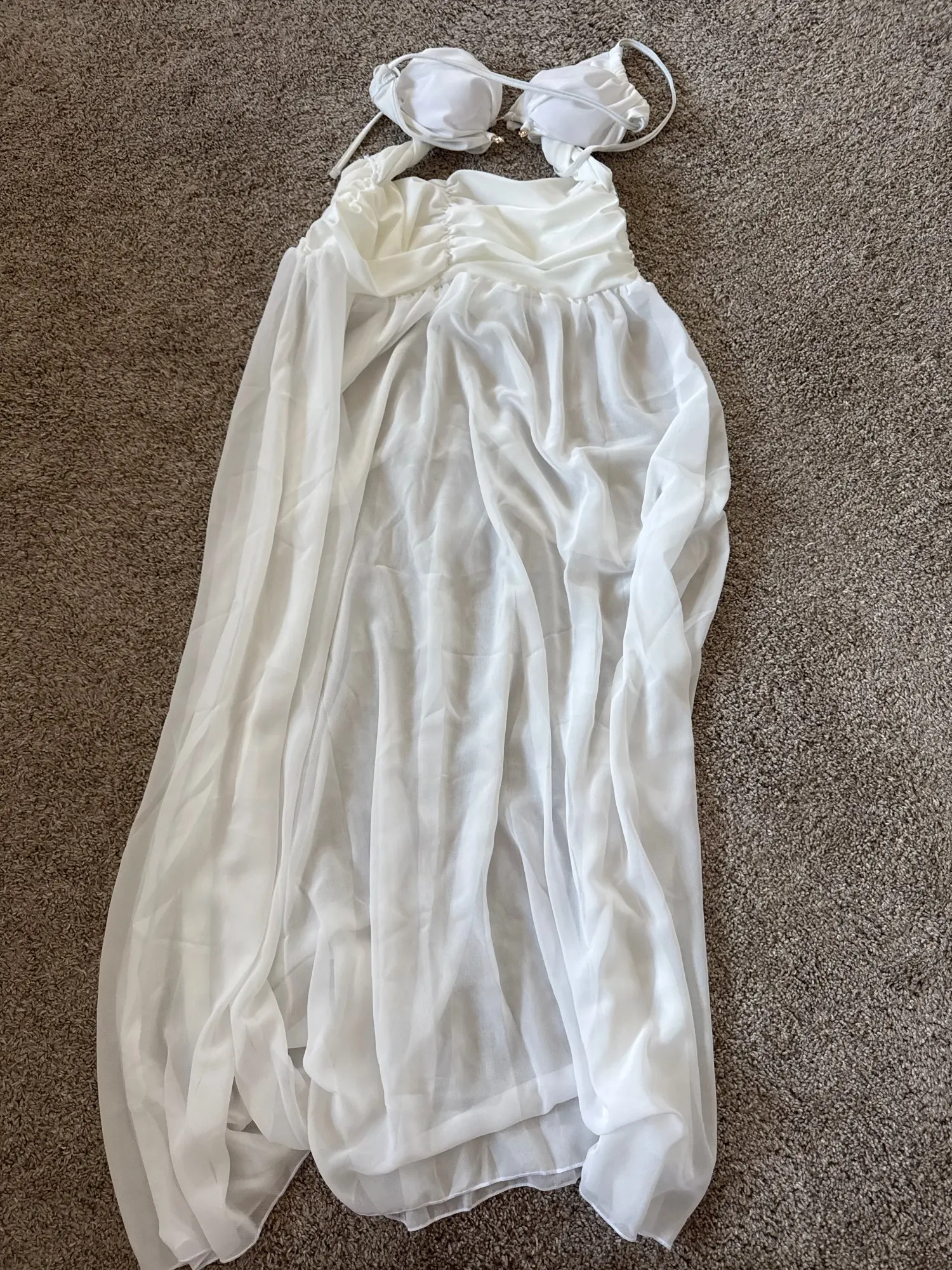 Sophisticated Wire-Free Chiffon Bikini & A-Line Skirt Set photo review