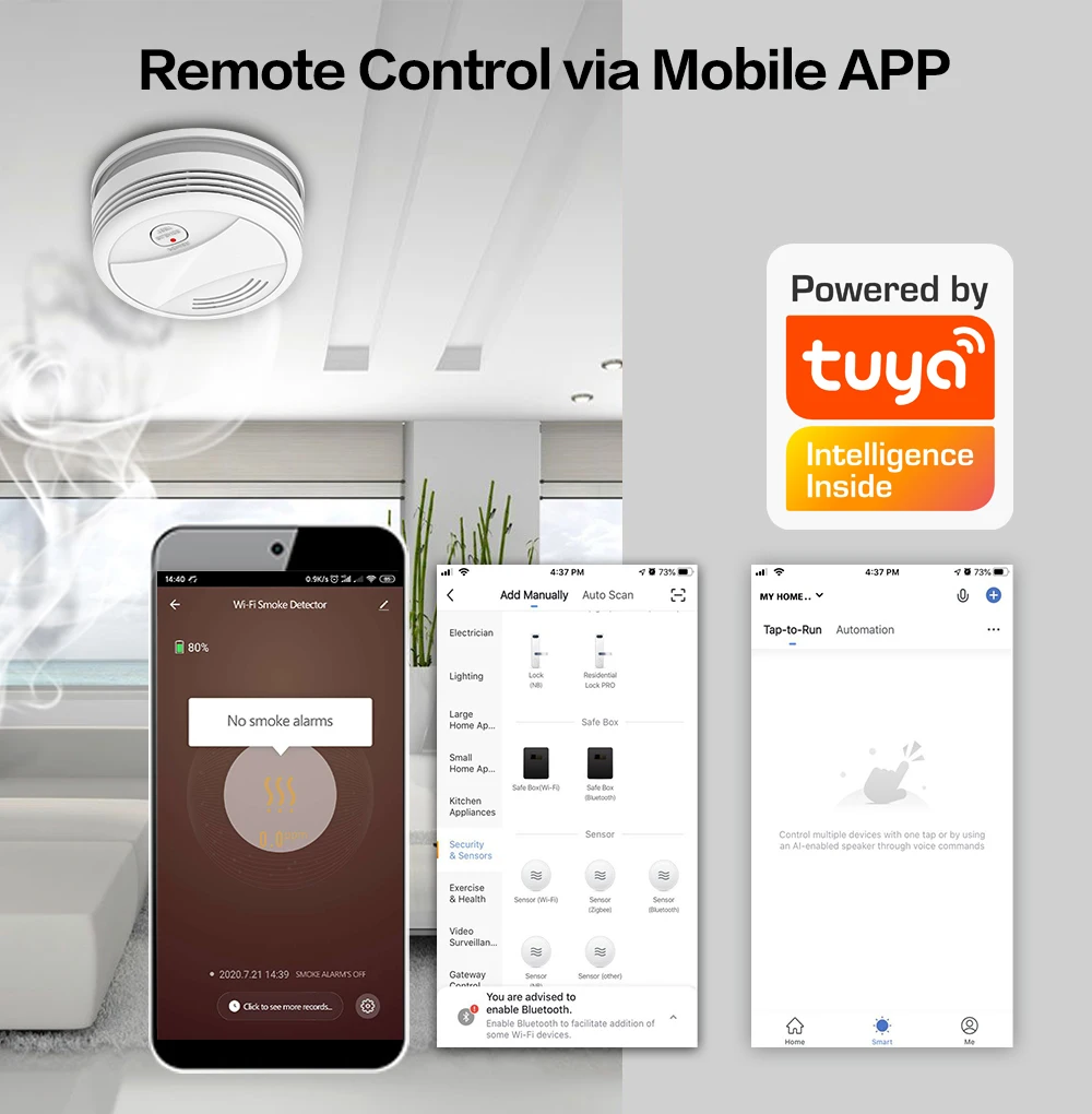 Independent Smoke Detector Sensor Fire Alarm Home Security System Firefighters Work With Tuya WiFi Smoke Alarm Fire Protection - 4