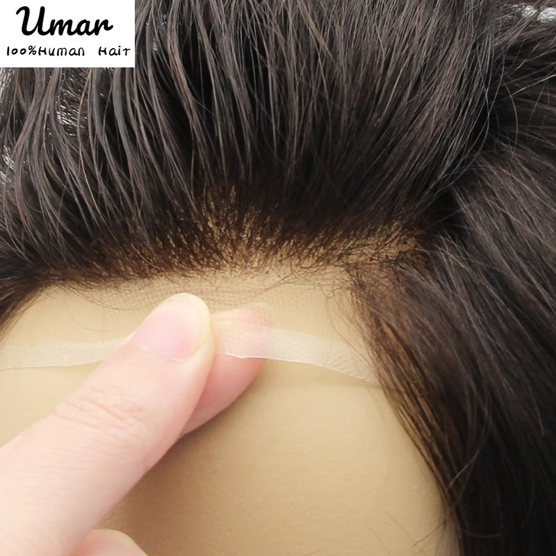 Pu Toupee 남성 모발 보형물 시스템 포함 파인 모노, 100% 인모 유닛, 남성 가발, 브라질 무료 배송