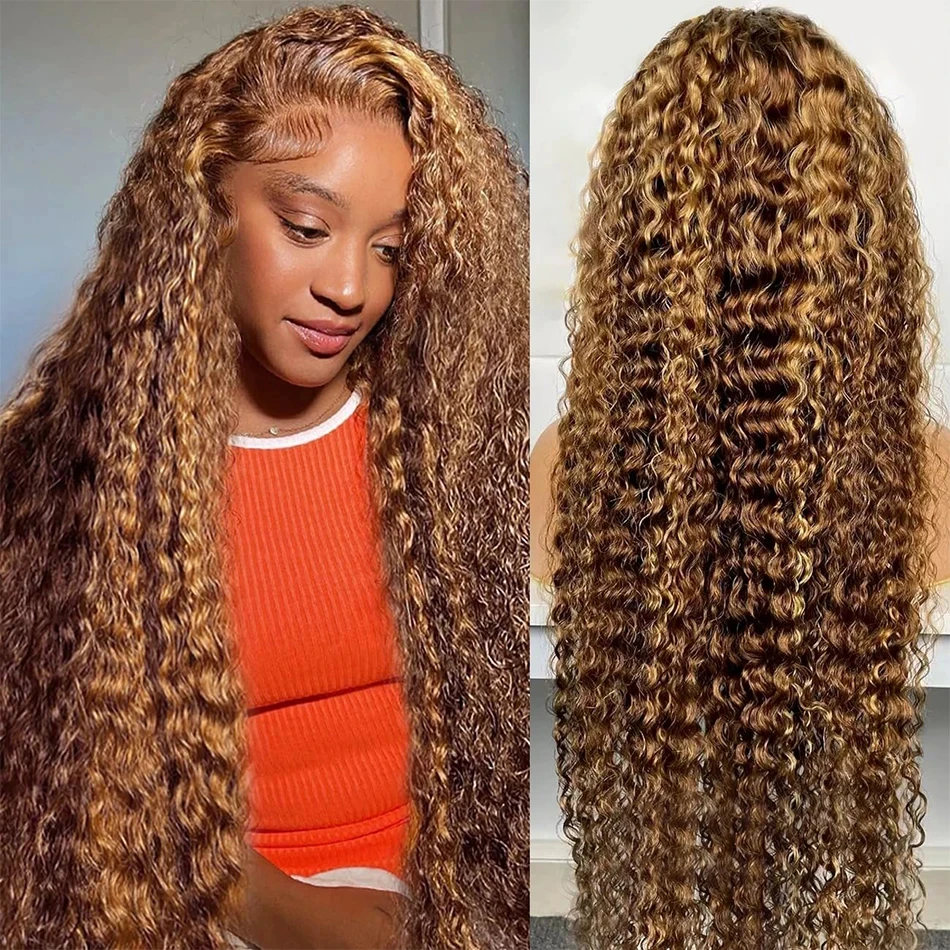 13x4-13x6-highlight-honey-brown-remy-curly-lace-front-human-hair-wigs-colored-180-density-30-inch-deep-water-wave-frontal-wigs