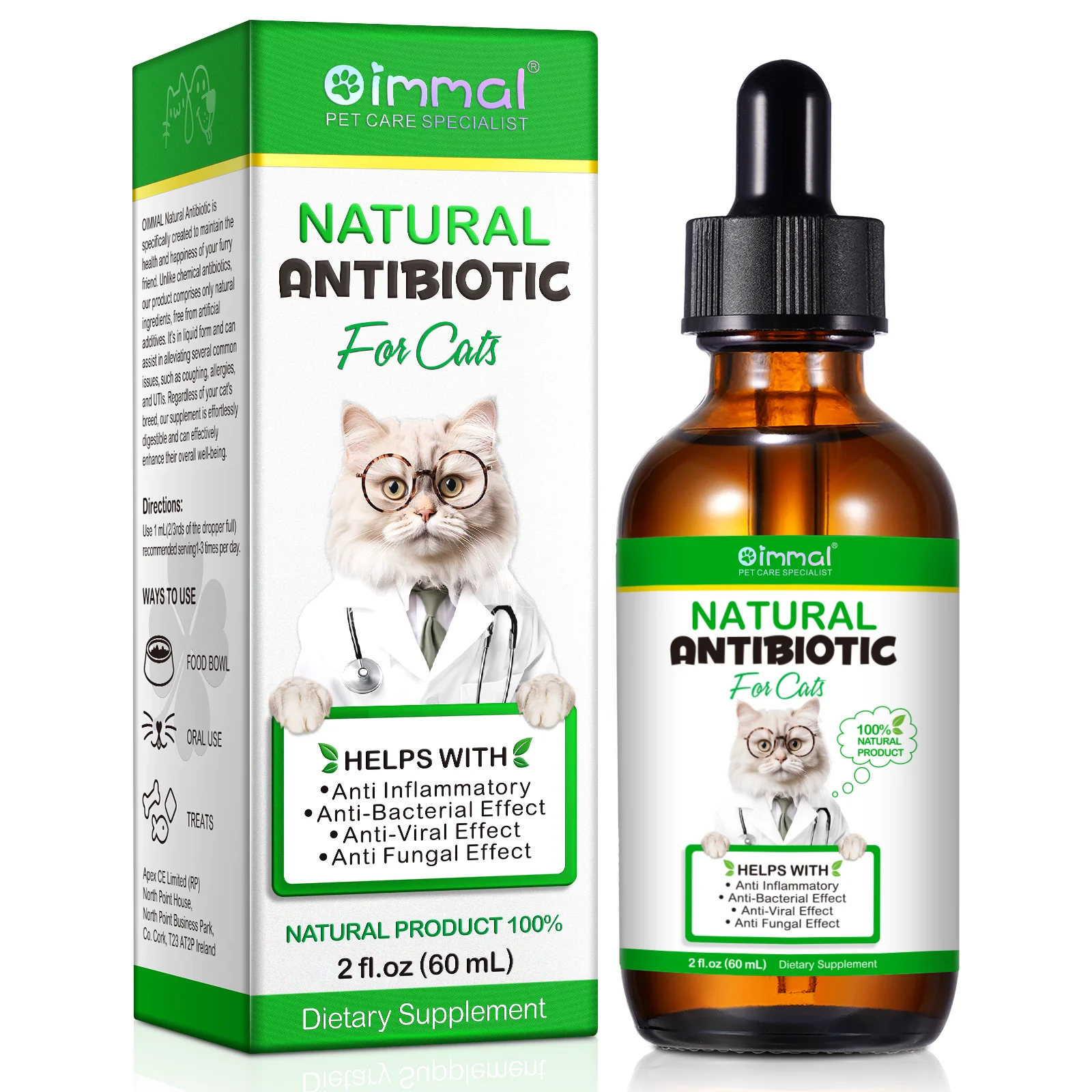Pet Multivitamin Supplements Natural Antibiotics for Cat Supports Pets Allergy Relief Itch Relief Multivitamin Help Cat Antiviral Antifungal in Liquid Form