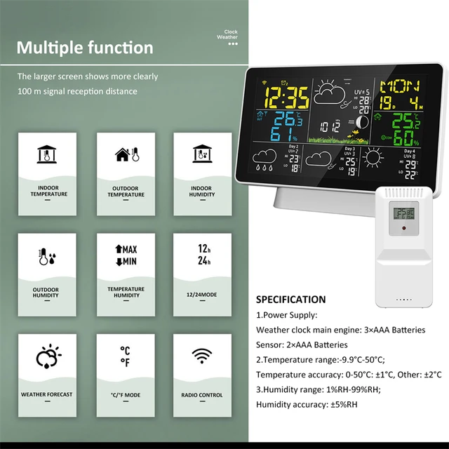 Tuya WIFI LCD Weather Station Wireless Digital Thermometer Electric Indoor/Outdoor Thermometer Hygrometer with Wireless Sensor - Image 5