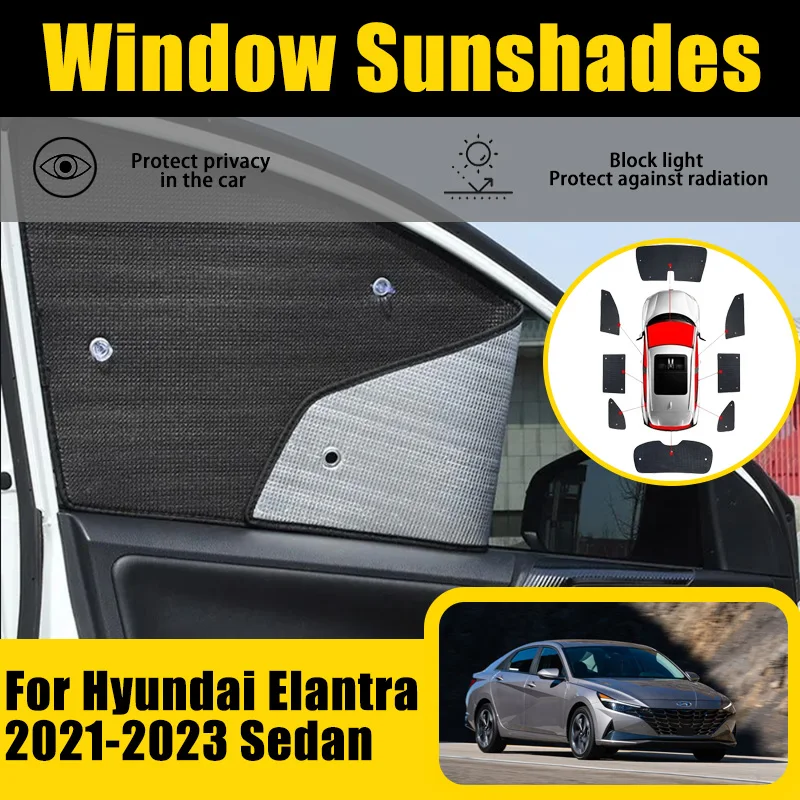 

Car Full Covers Sunshade For Hyundai Elantra CN7 2021-2023 Avante i30 Sedan 2022 Car Anti-UV Sun Visors Window Visor Accessories