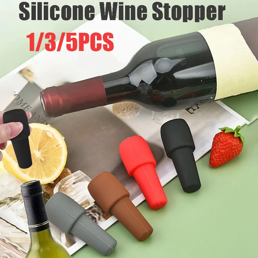 Silicone Wine Stoppers Beverage Bottle Sealer Reusable Sparkling Wine Bottle Stopper Keeping Champagne Fresh Kitchen Tools wine bottle stoppers