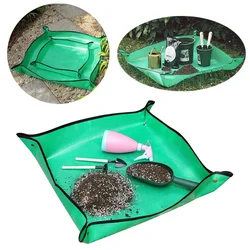 Foldable Waterproof Gardening Potting Mat - Adjustable 50cm to 100cm for Planting and Transplanting (Green(100x100cm))